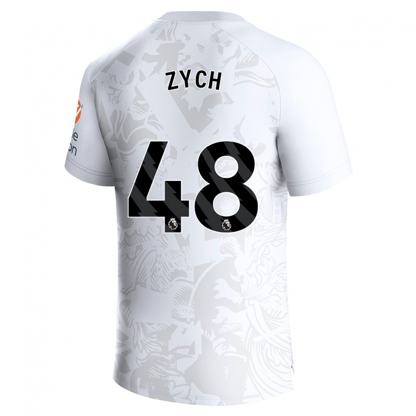 Kandiny Hombre Camiseta Oliwier Zych #48 Blanco 2ª Equipación 2023/24 La Camisa Chile