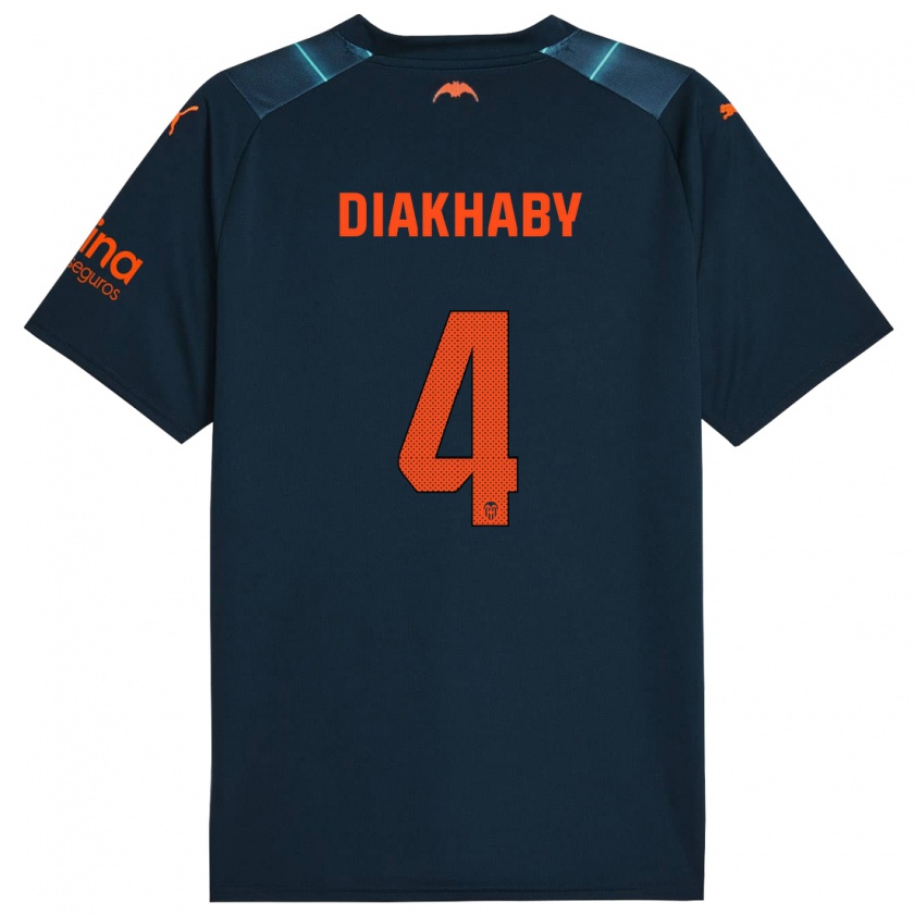 Kandiny Hombre Camiseta Mouctar Diakhaby #4 Azul Marino 2ª Equipación 2023/24 La Camisa Chile