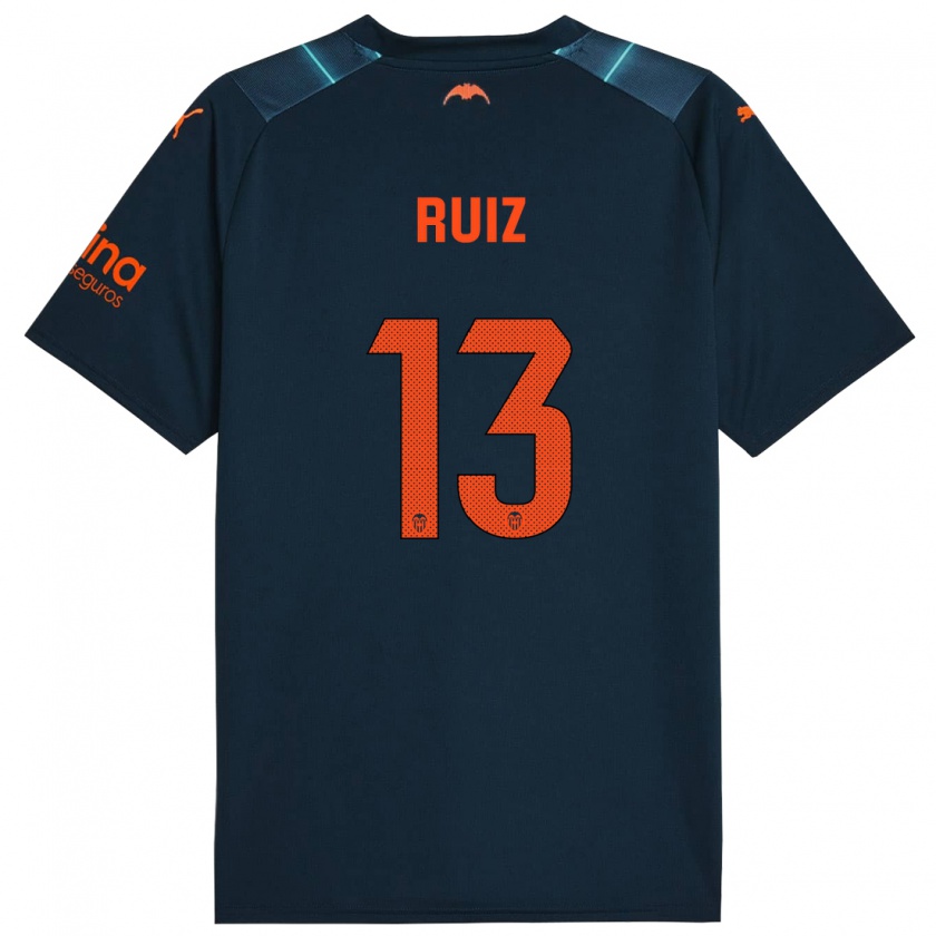 Kandiny Hombre Camiseta Nil Ruiz #13 Azul Marino 2ª Equipación 2023/24 La Camisa Chile