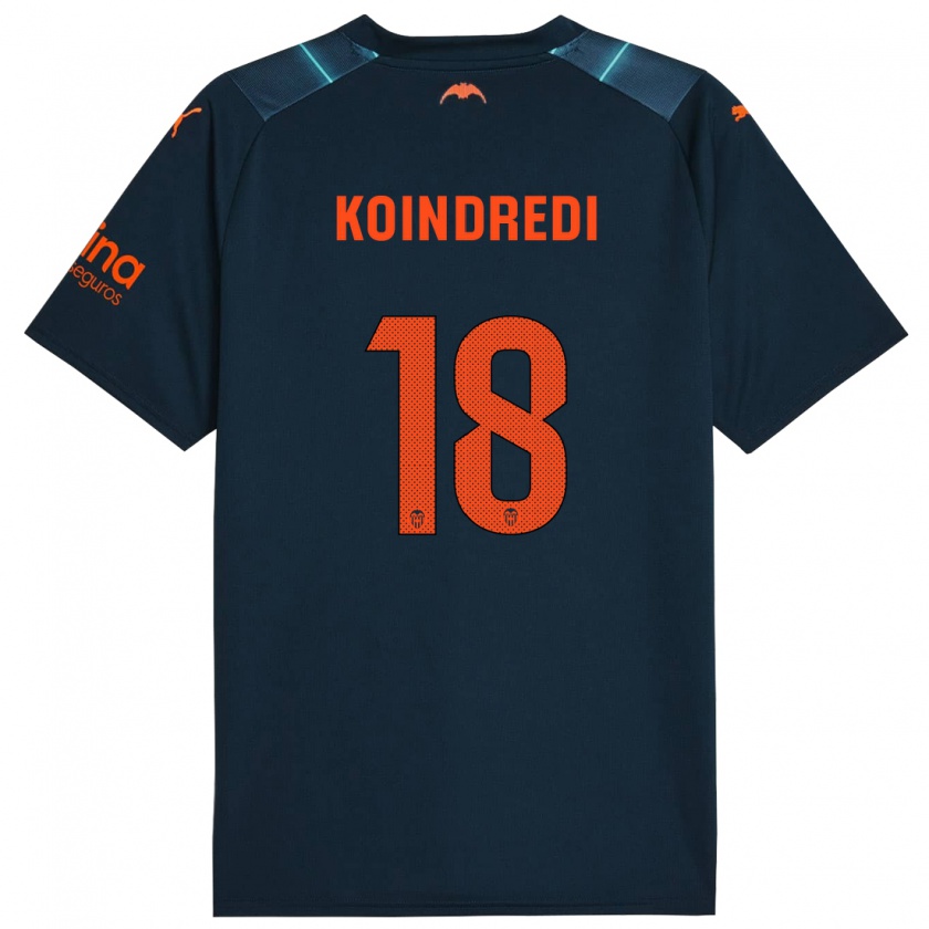 Kandiny Hombre Camiseta Koba Koindredi #18 Azul Marino 2ª Equipación 2023/24 La Camisa Chile