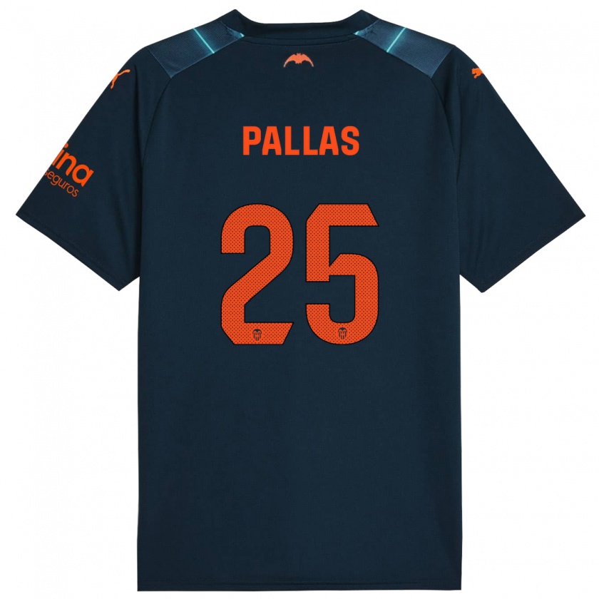 Kandiny Hombre Camiseta Nerea Pallas #25 Azul Marino 2ª Equipación 2023/24 La Camisa Chile