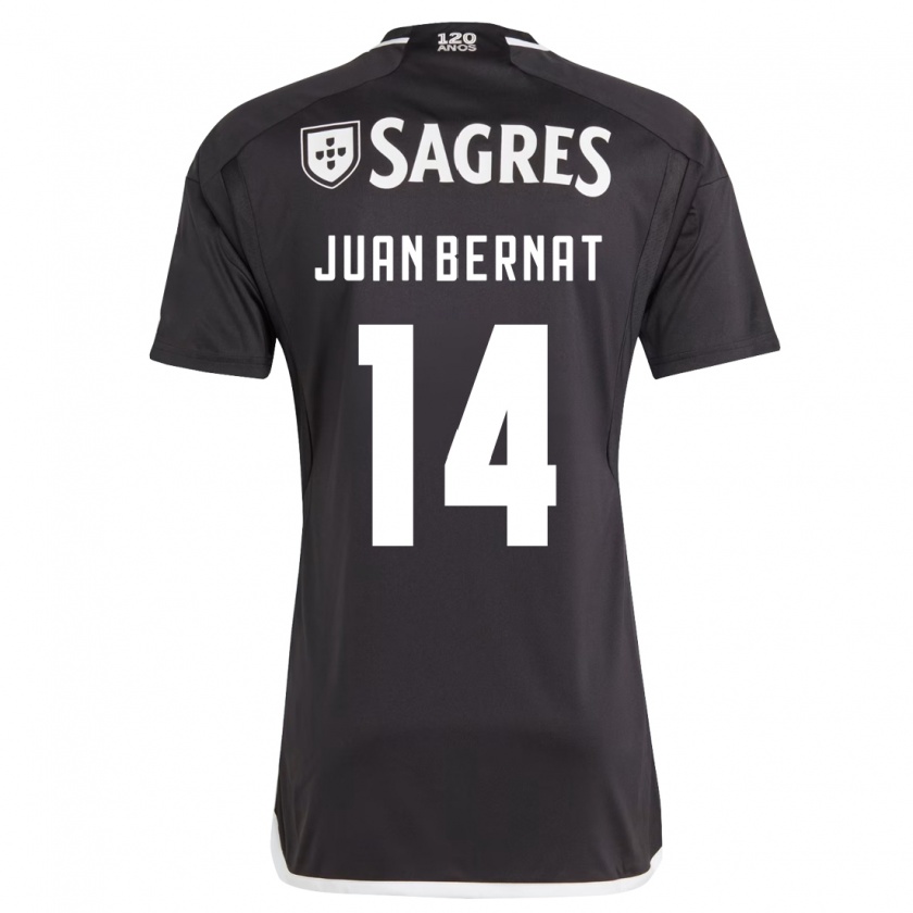 Kandiny Hombre Camiseta Juan Bernat #14 Negro 2ª Equipación 2023/24 La Camisa Chile