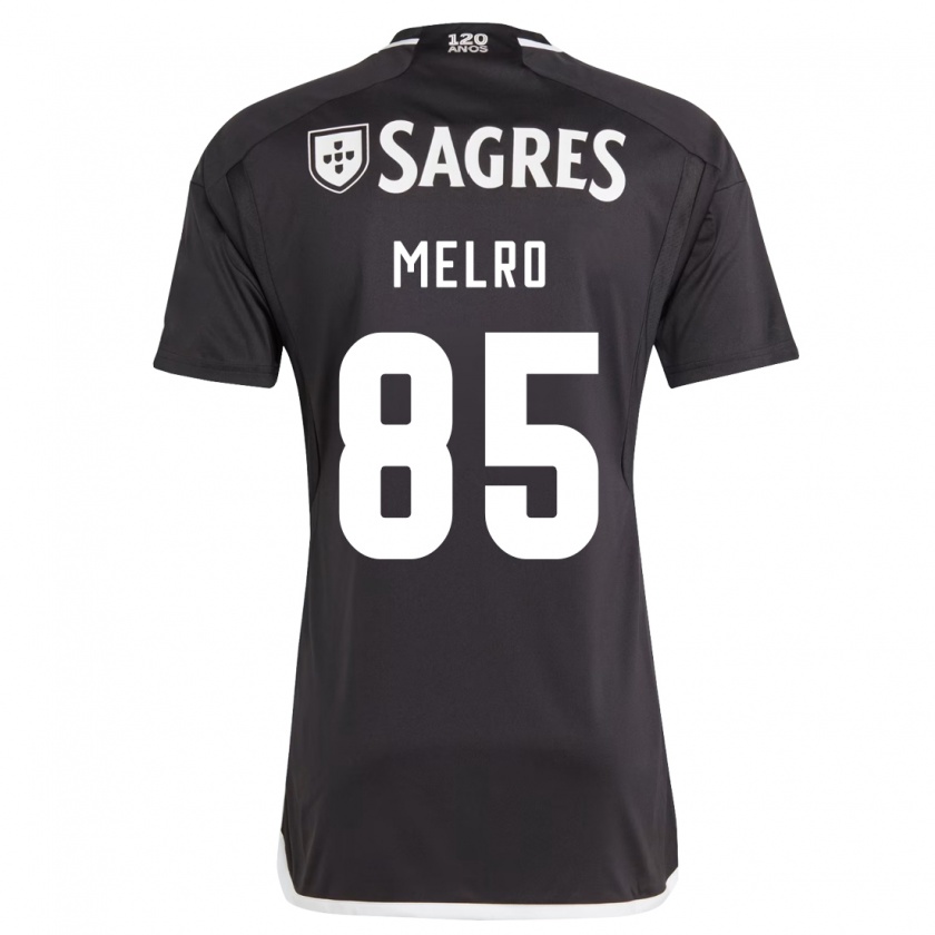 Kandiny Hombre Camiseta José Melro #85 Negro 2ª Equipación 2023/24 La Camisa Chile
