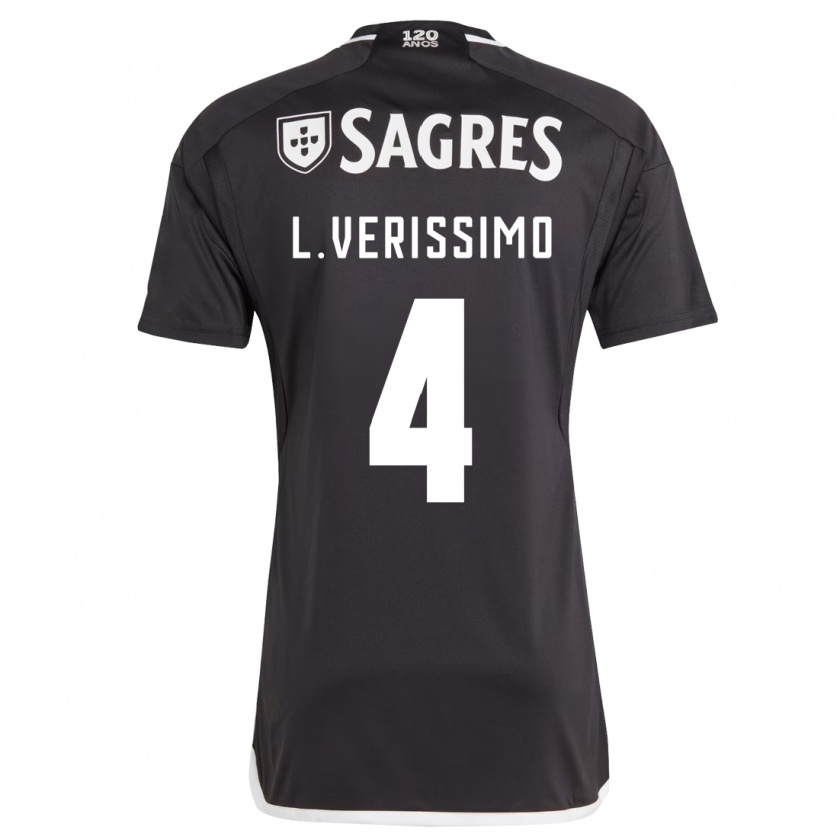 Kandiny Hombre Camiseta Lucas Verissimo #4 Negro 2ª Equipación 2023/24 La Camisa Chile