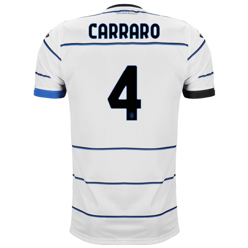 Kandiny Hombre Camiseta Marco Carraro #4 Blanco 2ª Equipación 2023/24 La Camisa Chile