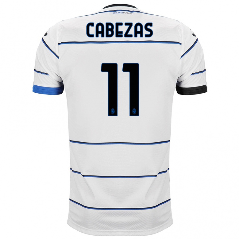 Kandiny Hombre Camiseta Bryan Cabezas #11 Blanco 2ª Equipación 2023/24 La Camisa Chile