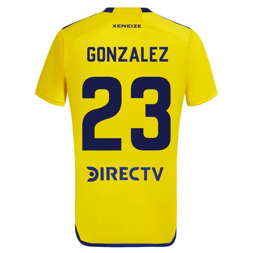Kandiny Hombre Camiseta Diego González #23 Amarillo 2ª Equipación 2023/24 La Camisa Chile