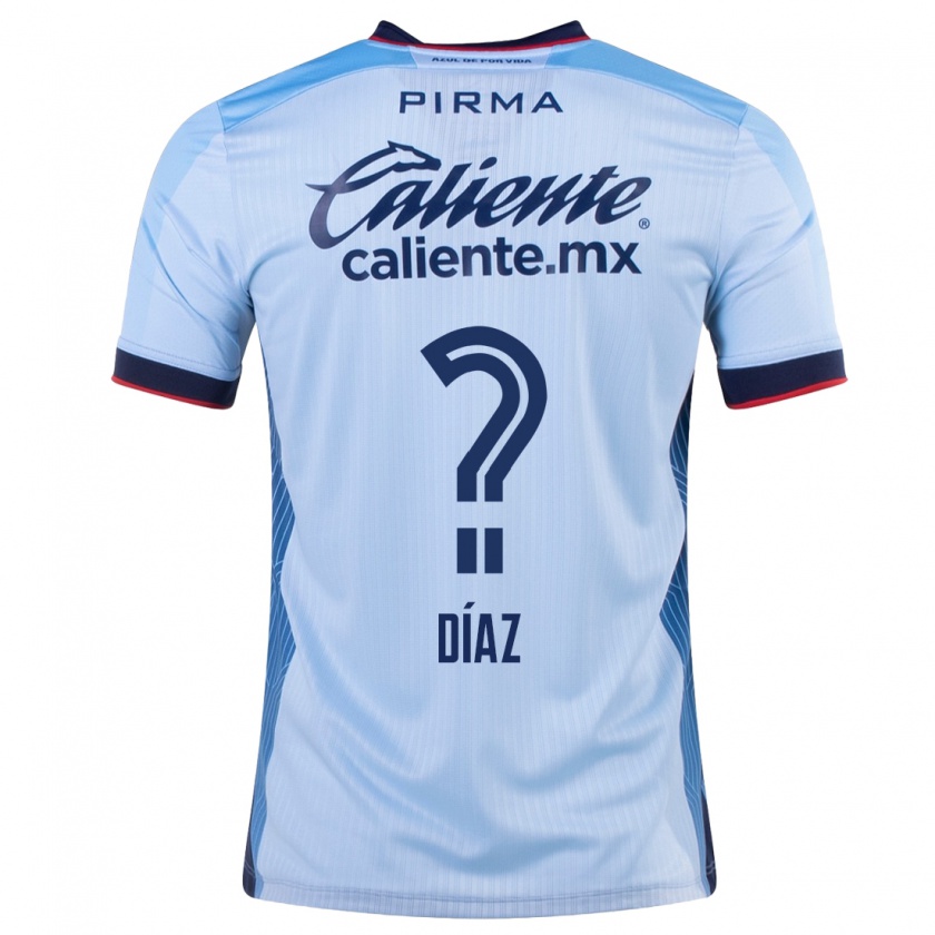 Kandiny Hombre Camiseta Josué Díaz #0 Cielo Azul 2ª Equipación 2023/24 La Camisa Chile