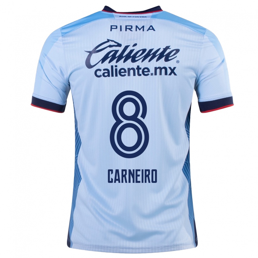 Kandiny Hombre Camiseta Gonzalo Carneiro #8 Cielo Azul 2ª Equipación 2023/24 La Camisa Chile