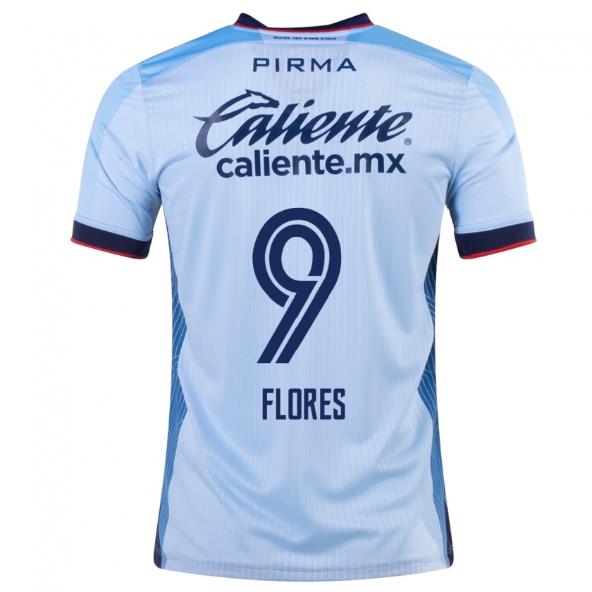 Kandiny Hombre Camiseta Daniela Flores #9 Cielo Azul 2ª Equipación 2023/24 La Camisa Chile