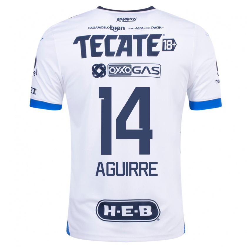 Kandiny Hombre Camiseta Érick Aguirre #14 Blanco 2ª Equipación 2023/24 La Camisa Chile