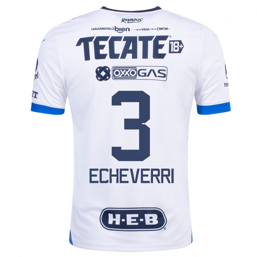 Kandiny Hombre Camiseta Isabella Echeverri #3 Blanco 2ª Equipación 2023/24 La Camisa Chile