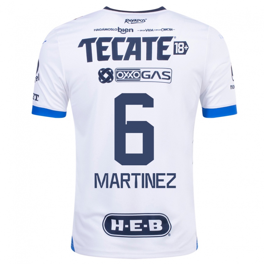 Kandiny Hombre Camiseta Alejandra Martinez #6 Blanco 2ª Equipación 2023/24 La Camisa Chile