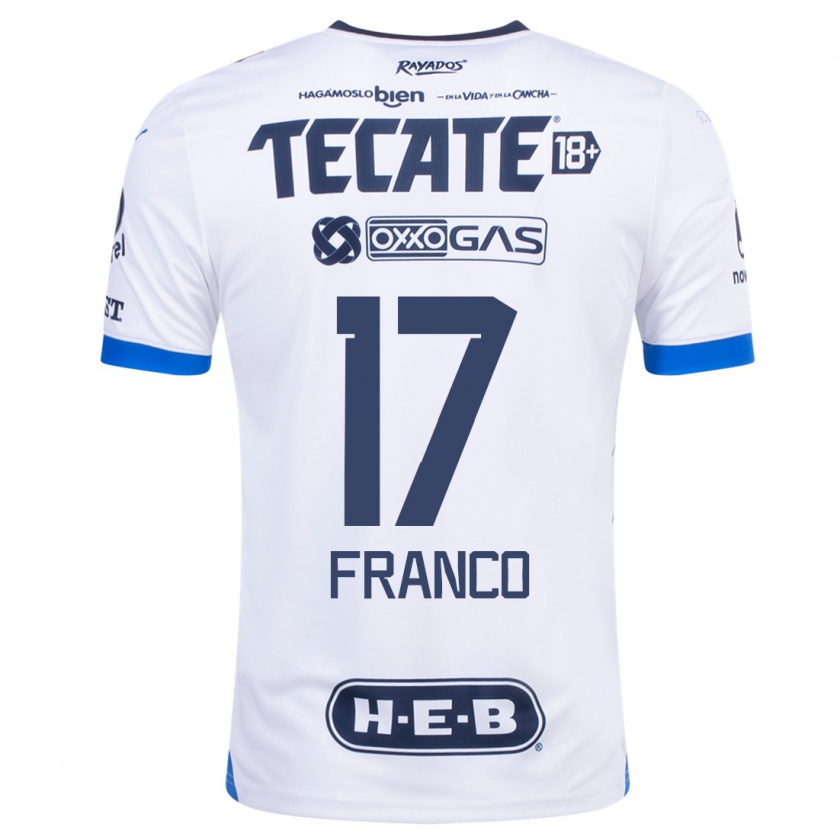 Kandiny Hombre Camiseta Yamile Franco #17 Blanco 2ª Equipación 2023/24 La Camisa Chile