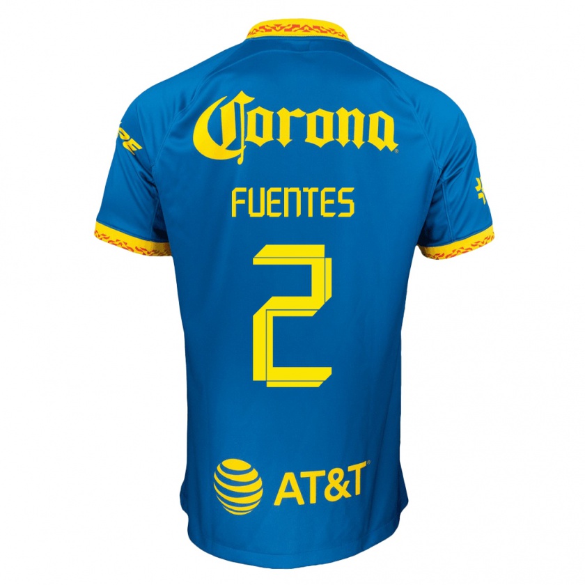 Kandiny Hombre Camiseta Luis Fuentes #2 Azul 2ª Equipación 2023/24 La Camisa Chile
