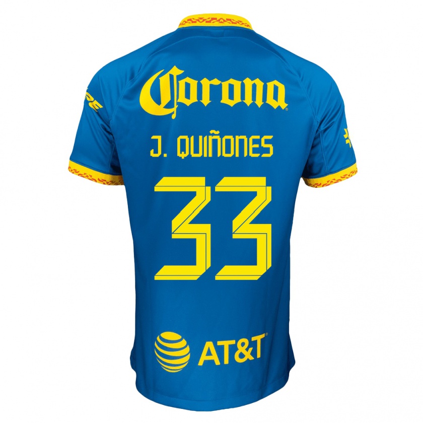Kandiny Hombre Camiseta Julián Quiñones #33 Azul 2ª Equipación 2023/24 La Camisa Chile