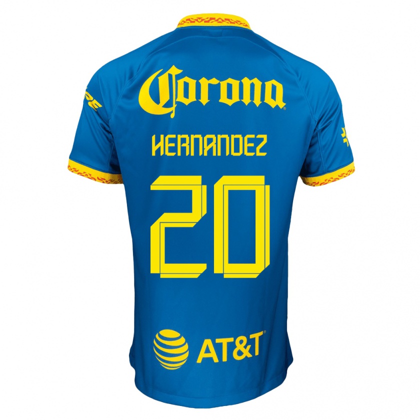 Kandiny Hombre Camiseta Nicki Hernandez #20 Azul 2ª Equipación 2023/24 La Camisa Chile