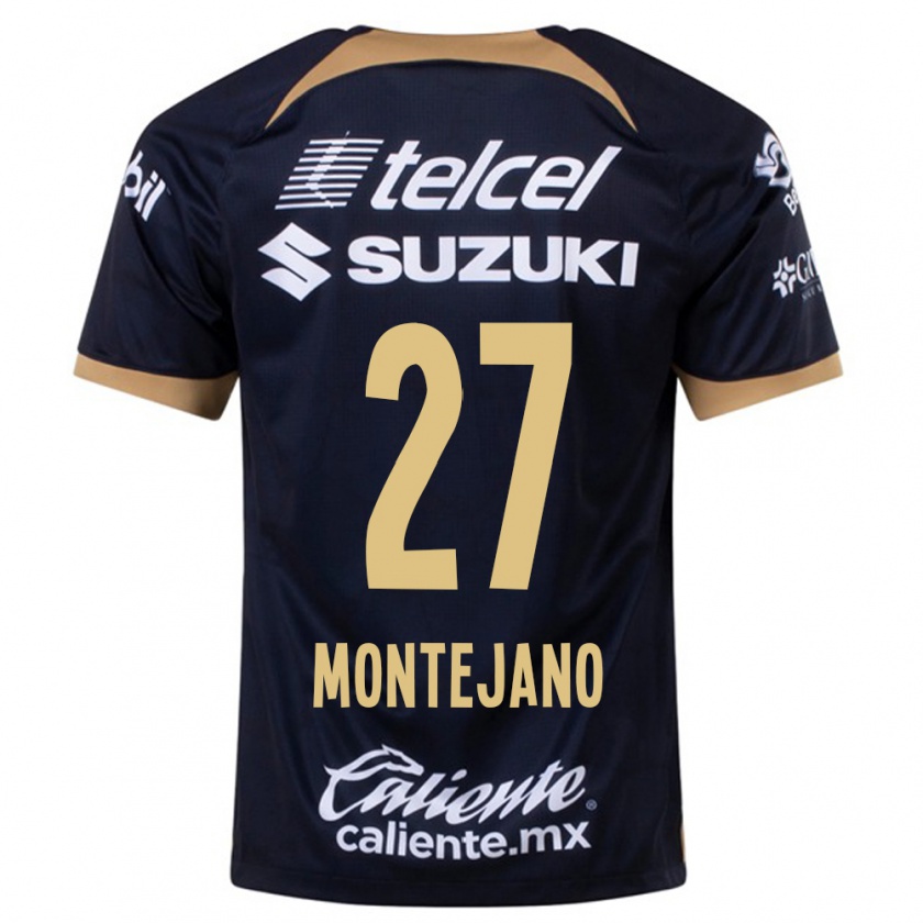 Kandiny Hombre Camiseta Emanuel Montejano #27 Azul Oscuro 2ª Equipación 2023/24 La Camisa Chile