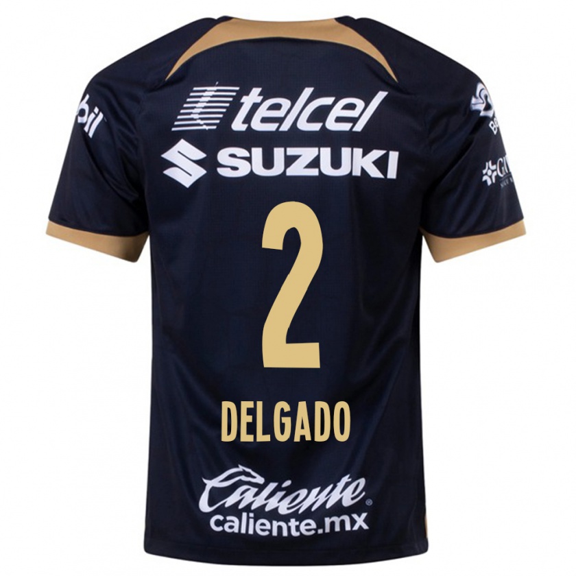 Kandiny Hombre Camiseta Dirce Delgado #2 Azul Oscuro 2ª Equipación 2023/24 La Camisa Chile