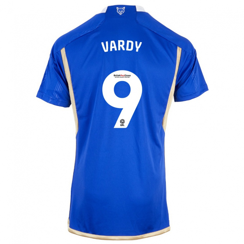 Kandiny Mujer Camiseta Jamie Vardy #9 Azul Real 1ª Equipación 2023/24 La Camisa Chile