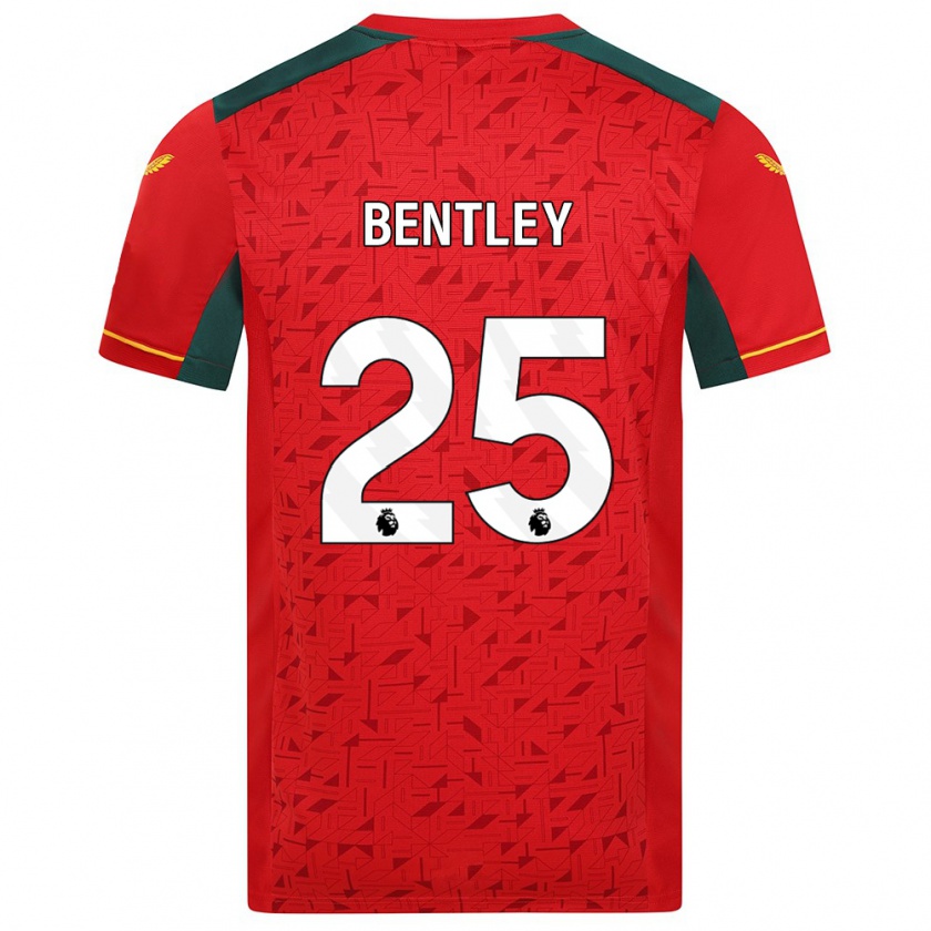 Kandiny Mujer Camiseta Daniel Bentley #25 Rojo 2ª Equipación 2023/24 La Camisa Chile