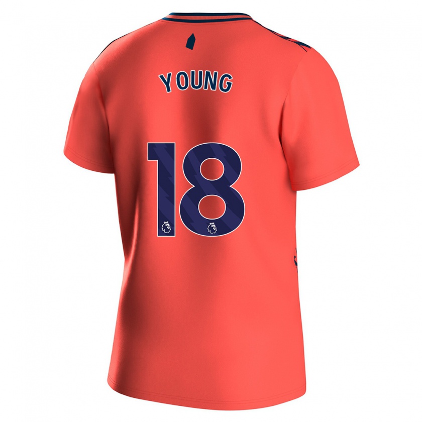 Kandiny Mujer Camiseta Ashley Young #18 Coralino 2ª Equipación 2023/24 La Camisa Chile