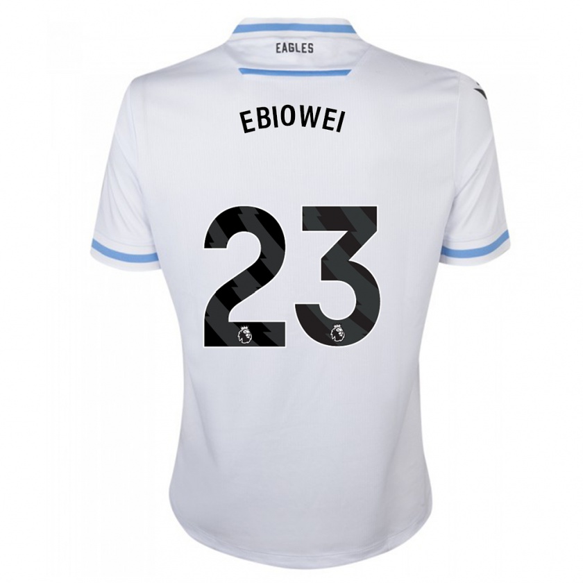 Kandiny Mujer Camiseta Malcolm Ebiowei #23 Blanco 2ª Equipación 2023/24 La Camisa Chile