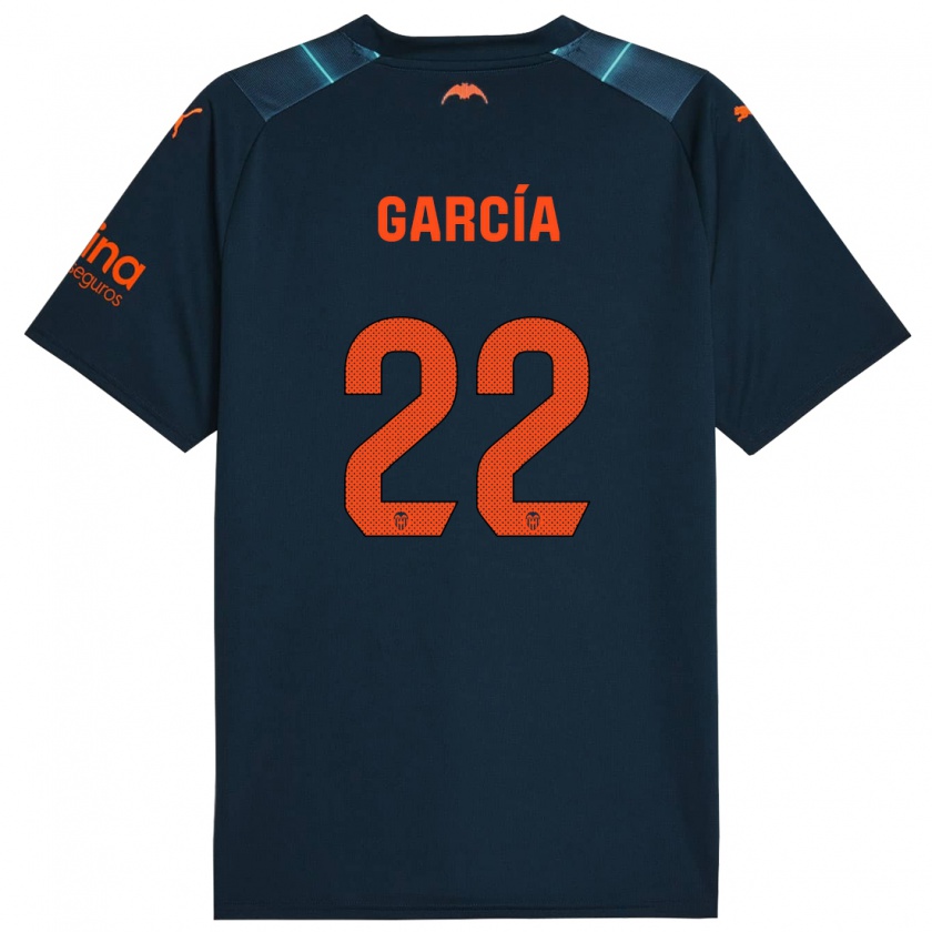 Kandiny Mujer Camiseta Azael García #22 Azul Marino 2ª Equipación 2023/24 La Camisa Chile