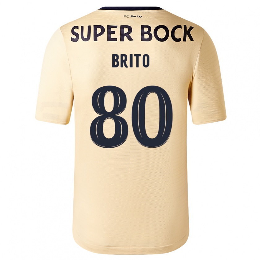 Kandiny Mujer Camiseta Luan Brito #80 Beige-Dorado 2ª Equipación 2023/24 La Camisa Chile