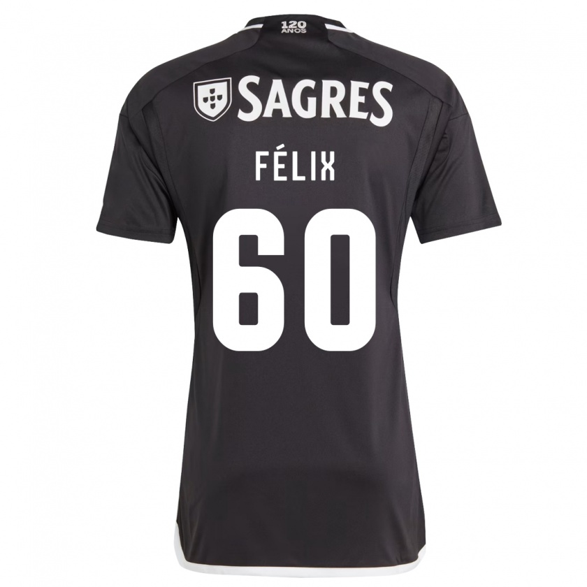 Kandiny Mujer Camiseta Nuno Félix #60 Negro 2ª Equipación 2023/24 La Camisa Chile