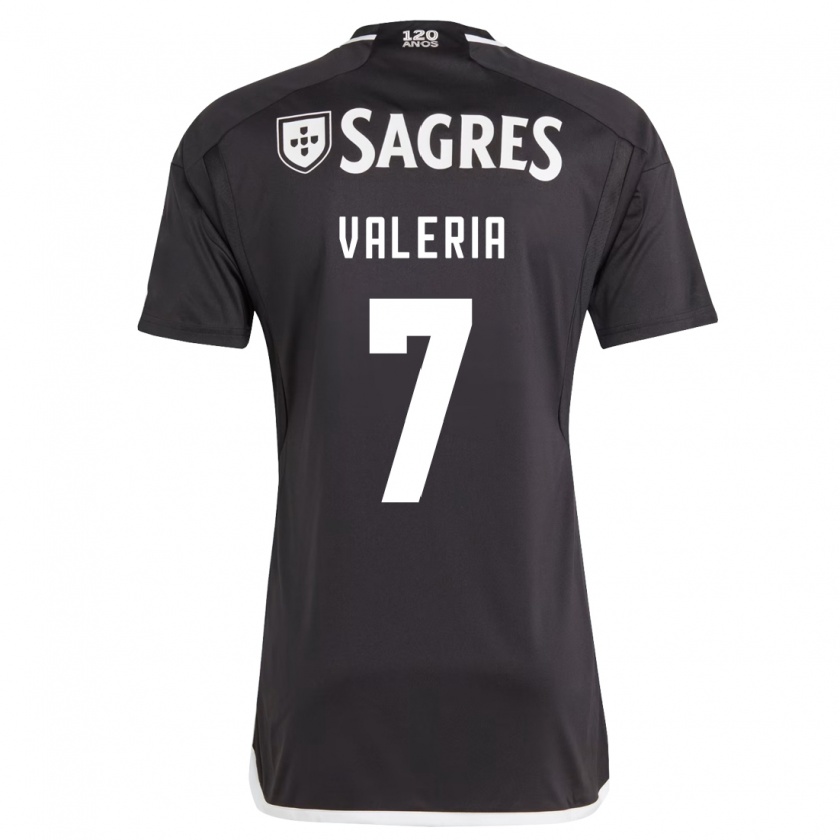 Kandiny Mujer Camiseta Valeria #7 Negro 2ª Equipación 2023/24 La Camisa Chile