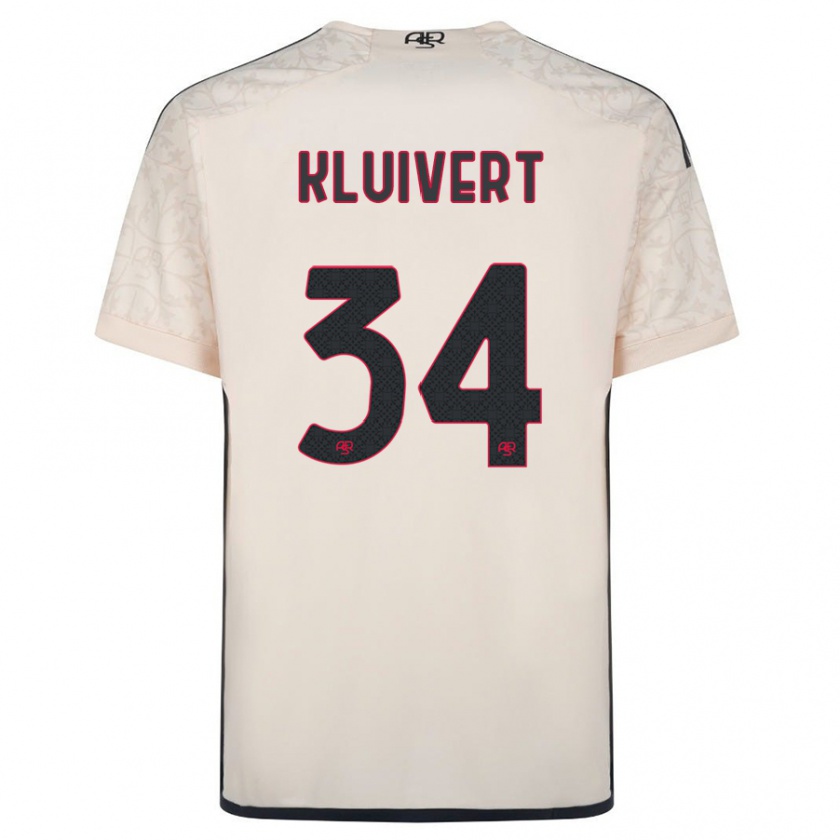 Kandiny Mujer Camiseta Justin Kluivert #34 Blanquecino 2ª Equipación 2023/24 La Camisa Chile