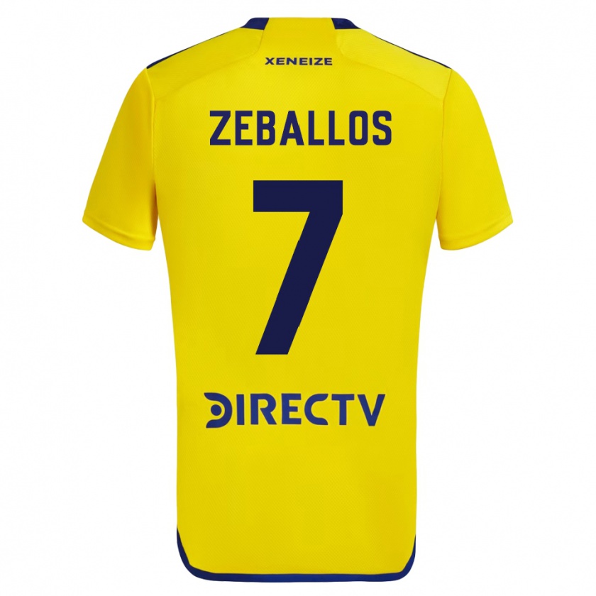 Kandiny Mujer Camiseta Exequiel Zeballos #7 Amarillo 2ª Equipación 2023/24 La Camisa Chile