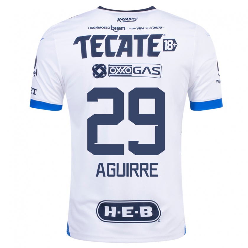 Kandiny Mujer Camiseta Rodrigo Aguirre #29 Blanco 2ª Equipación 2023/24 La Camisa Chile