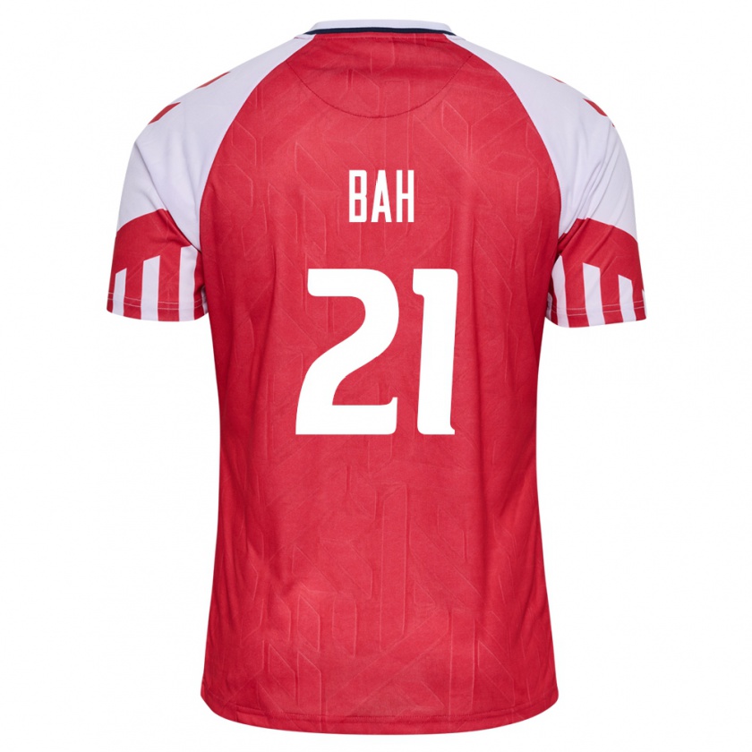 Kandiny Niño Camiseta Dinamarca Alexander Bah #21 Rojo 1ª Equipación 24-26 La Camisa Chile