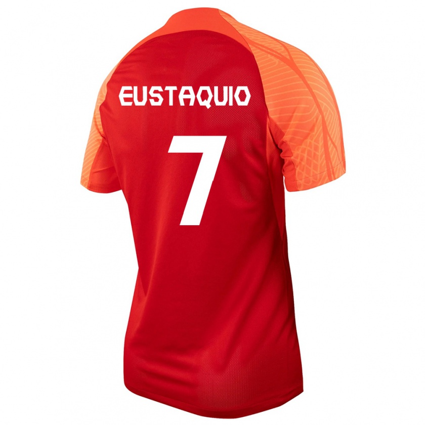 Kandiny Niño Camiseta Canadá Stephen Eustáquio #7 Naranja 1ª Equipación 24-26 La Camisa Chile