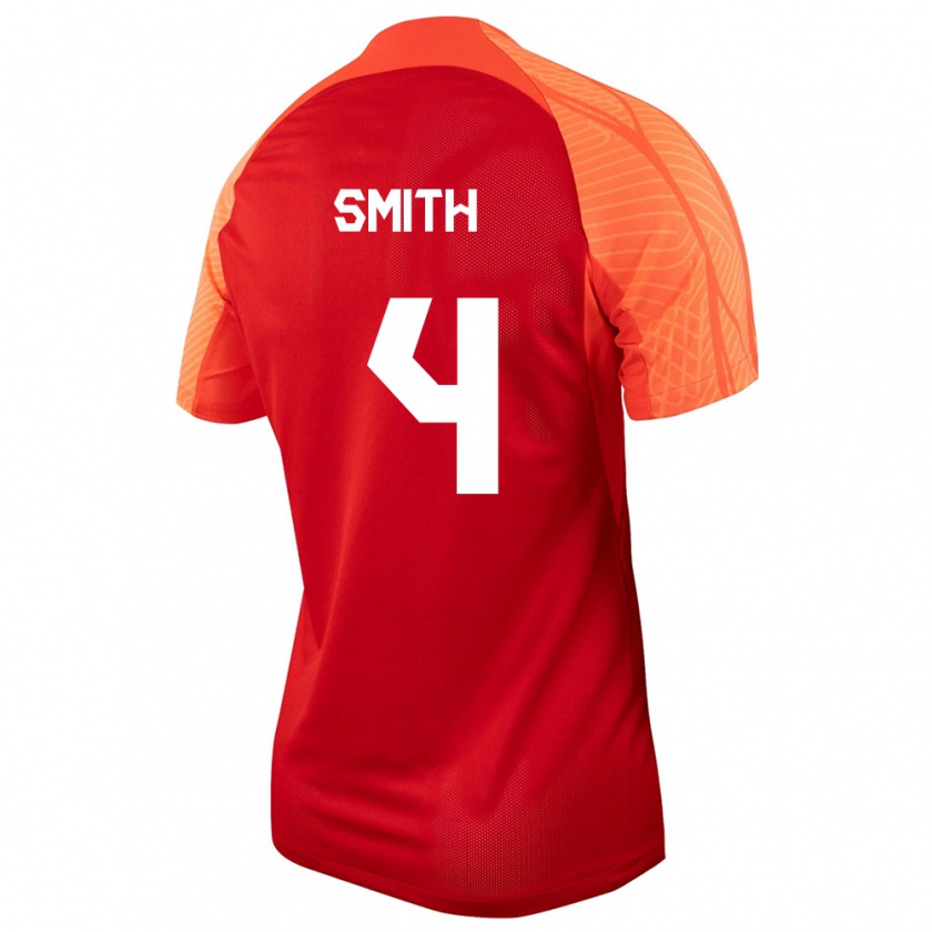 Kandiny Niño Camiseta Canadá Justin Smith #4 Naranja 1ª Equipación 24-26 La Camisa Chile