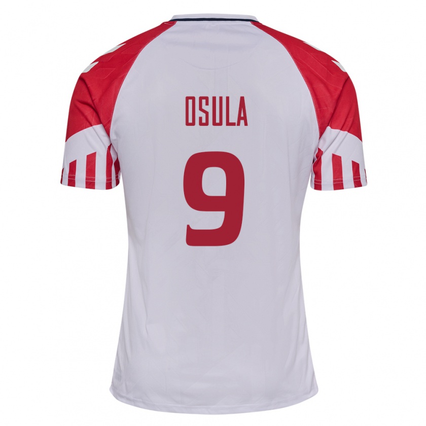 Kandiny Niño Camiseta Dinamarca William Osula #9 Blanco 2ª Equipación 24-26 La Camisa Chile