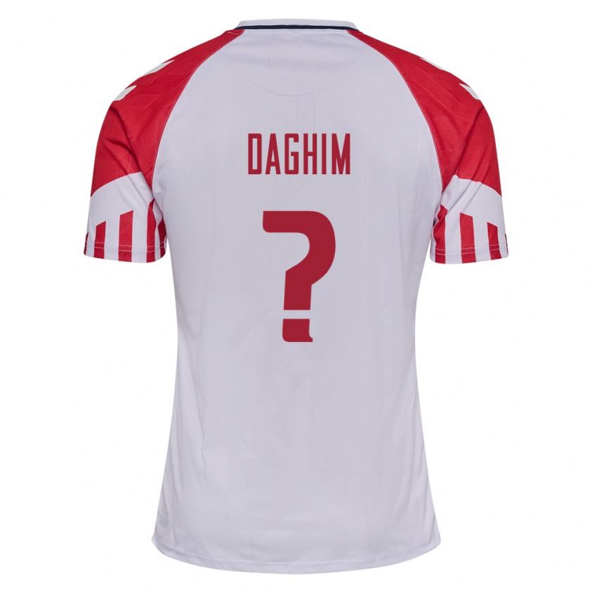 Kandiny Niño Camiseta Dinamarca Adam Daghim #0 Blanco 2ª Equipación 24-26 La Camisa Chile