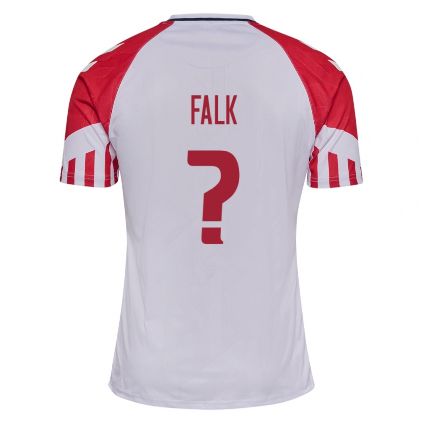 Kandiny Niño Camiseta Dinamarca Lukas Falk #0 Blanco 2ª Equipación 24-26 La Camisa Chile