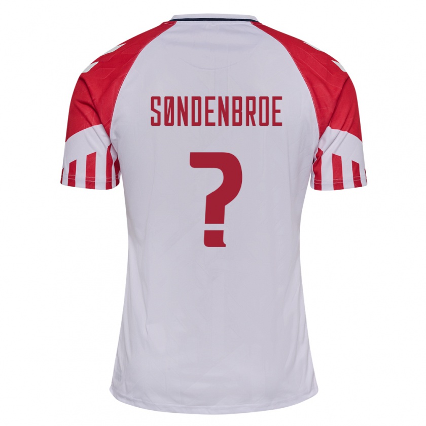 Kandiny Niño Camiseta Dinamarca Andreas Søndenbroe #0 Blanco 2ª Equipación 24-26 La Camisa Chile