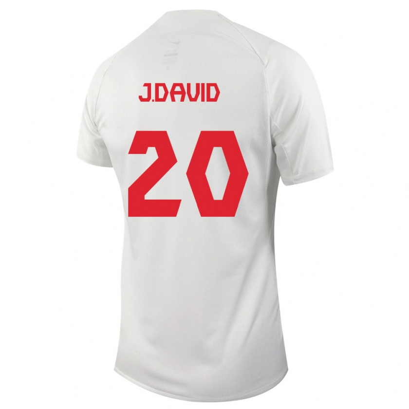 Kandiny Niño Camiseta Canadá Jonathan David #20 Blanco 2ª Equipación 24-26 La Camisa Chile