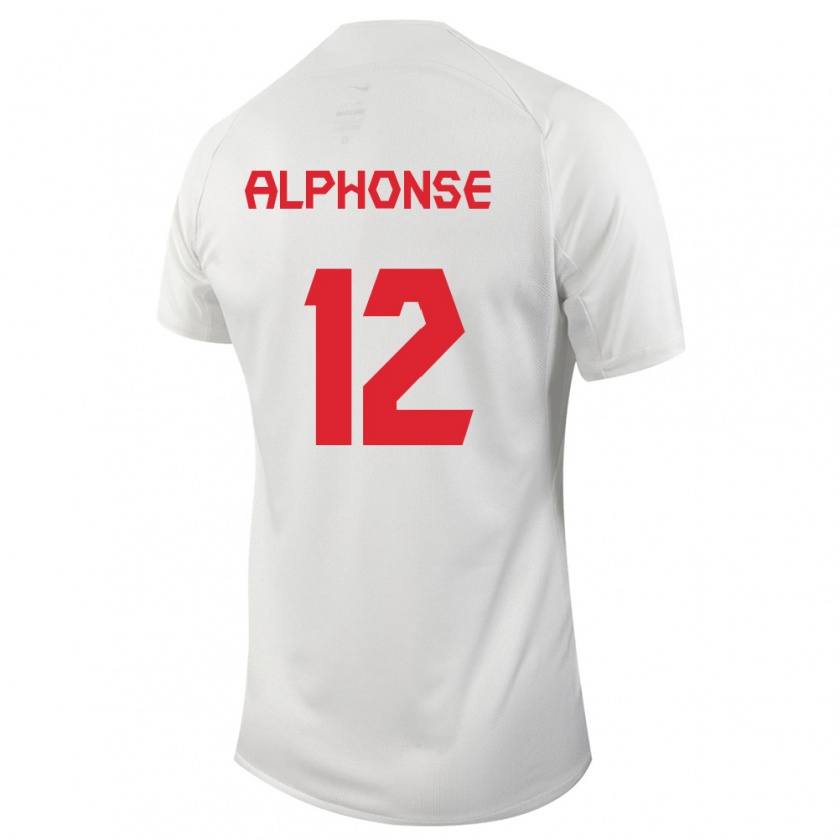 Kandiny Niño Camiseta Canadá Jefferson Alphonse #12 Blanco 2ª Equipación 24-26 La Camisa Chile