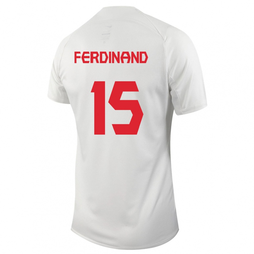 Kandiny Niño Camiseta Canadá Keesean Ferdinand #15 Blanco 2ª Equipación 24-26 La Camisa Chile