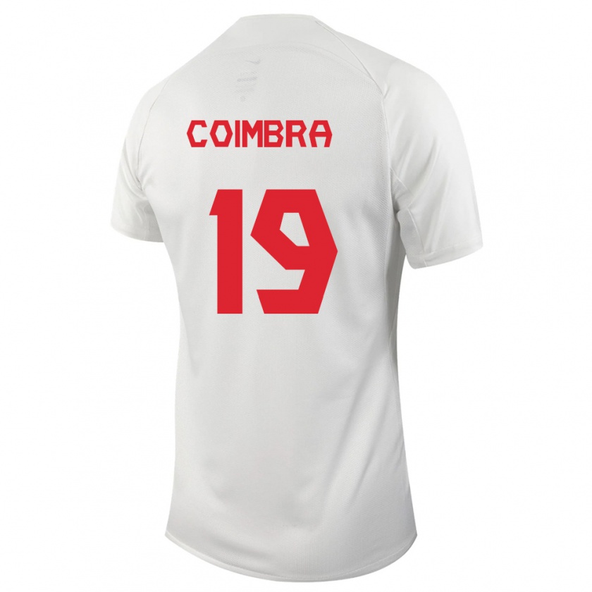 Kandiny Niño Camiseta Canadá Tiago Coimbra #19 Blanco 2ª Equipación 24-26 La Camisa Chile