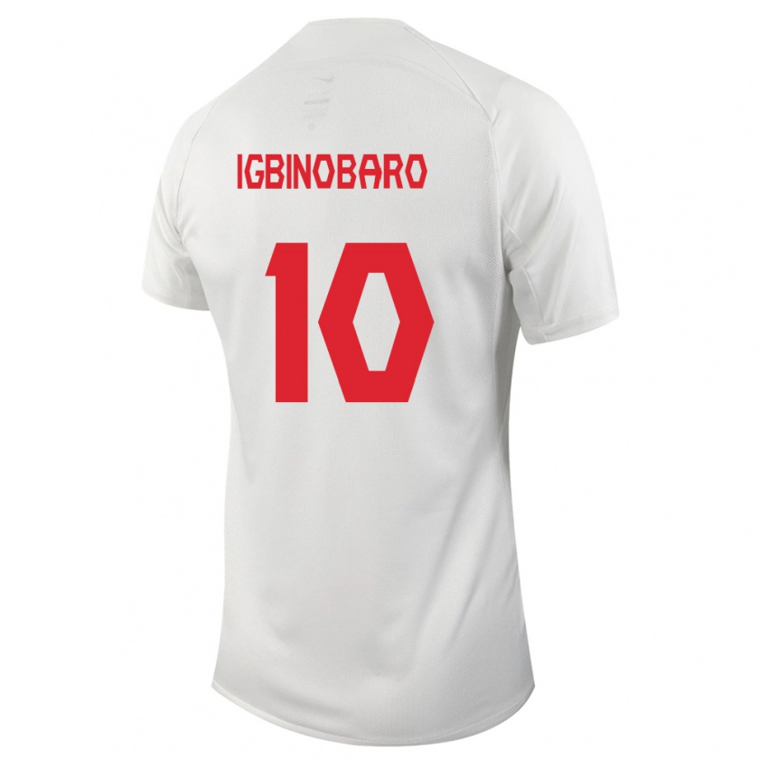 Kandiny Niño Camiseta Canadá Philip Igbinobaro #10 Blanco 2ª Equipación 24-26 La Camisa Chile