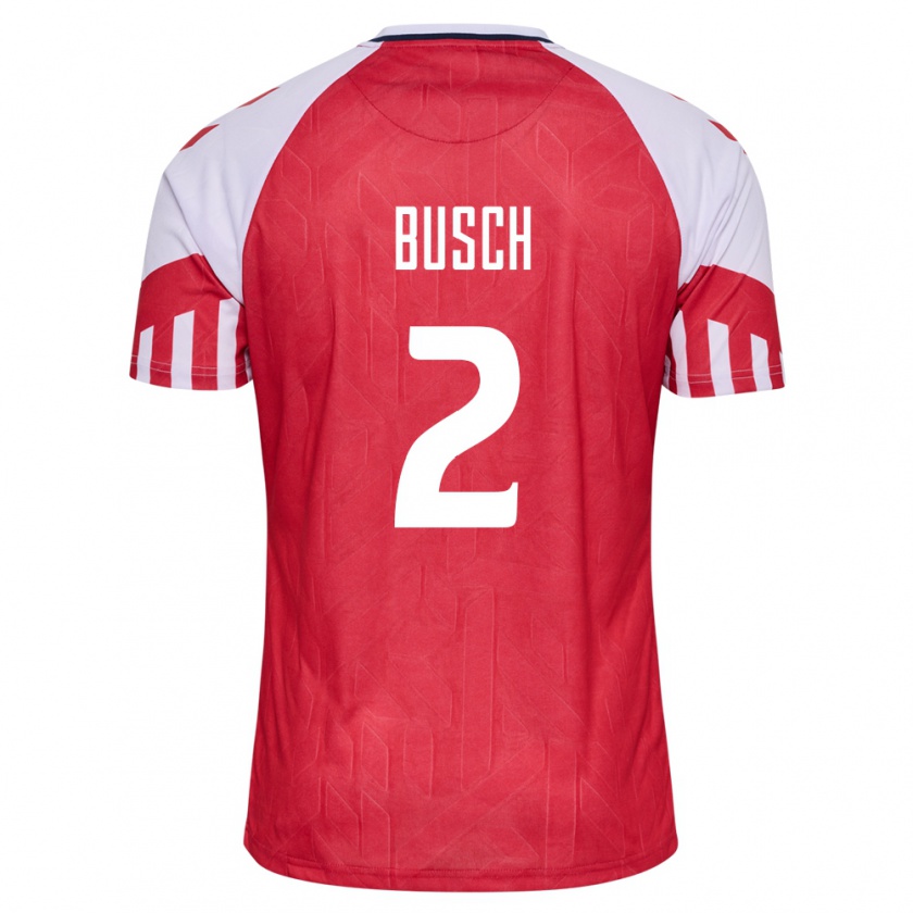 Kandiny Hombre Camiseta Dinamarca Alexander Busch #2 Rojo 1ª Equipación 24-26 La Camisa Chile