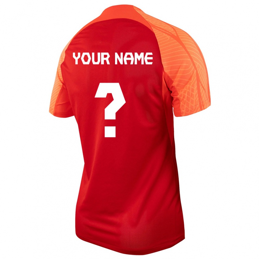 Kandiny Hombre Camiseta Canadá Su Nombre #0 Naranja 1ª Equipación 24-26 La Camisa Chile