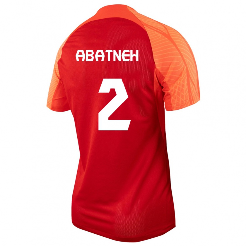 Kandiny Hombre Camiseta Canadá Noah Abatneh #2 Naranja 1ª Equipación 24-26 La Camisa Chile