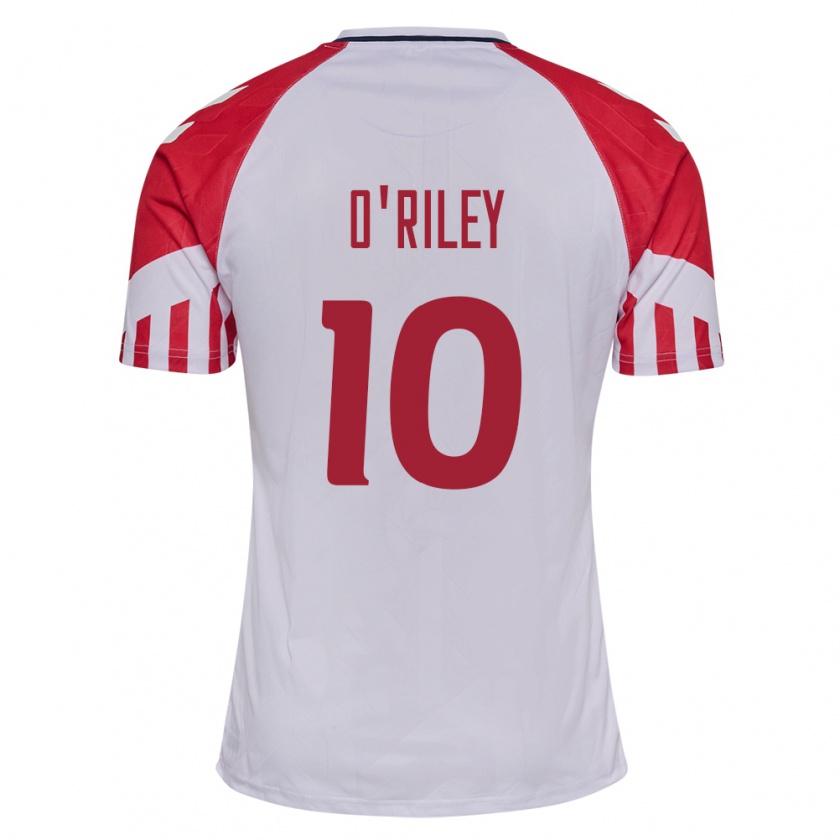 Kandiny Hombre Camiseta Dinamarca Matt O'riley #10 Blanco 2ª Equipación 24-26 La Camisa Chile